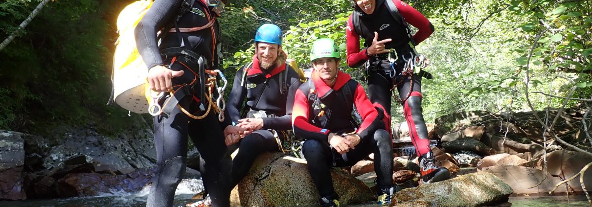 canyoning en el Pirineo, barranco de la sallena